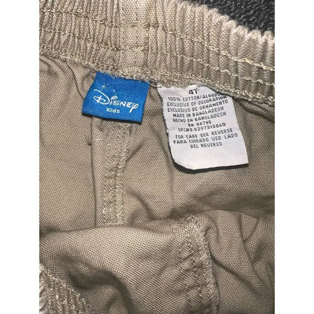 Vintage Disney Kids Tigger football pull on cargo pants tan size 4T 90s